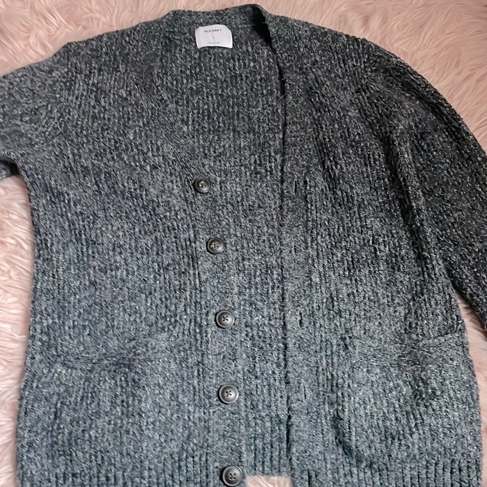 Gray button cardigan